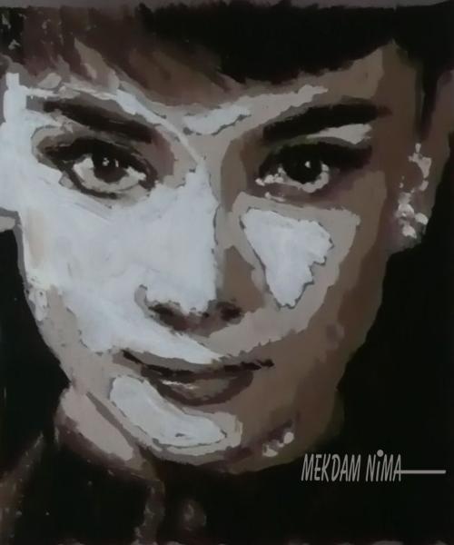 Oil Painting On Canvas - Audrey Hepburn Portrait