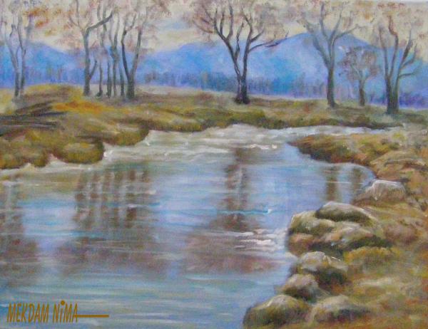 Oil Painting On Canvas - Water Reflection 3