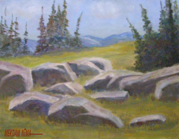 Oil Painting On Canvas - Rocks in Landscape 4